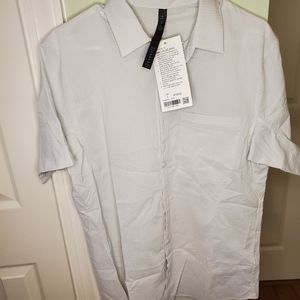 NWT LULULEMON STREET LITE SS SHORT SLEEVE VPOR VAPOR SIZE LARGE MEDIUM BUTTON